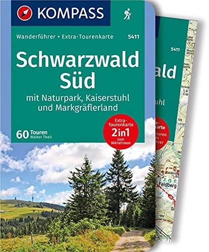 Mountainbike-Bücher : KOMPASS Wanderführer Schwarzwald Süd mit Naturpark, Kaiserstuhl und Markgräflerland: Wanderführer mit Extra-Tourenkarte 1:75.000, 60 Touren, GPX-Daten zum Download.