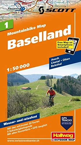 Mountainbike-Bücher : MTB-Karte 01 Baselland 1:50.000: Mountainbike Map (Hallwag Mountainbike-Karten)