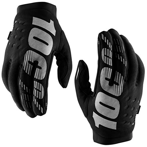 Mountain Bike Gloves : 100 Percent Brisker Mens MTB Gloves - Black, Large / 100% Cold Weather Full Finger Mountain Bike Mitten Mitt Glove Pair Bicycle Cycling Cycle Ride Insulated Winter Trail Enduro Moto MX Hand Wear