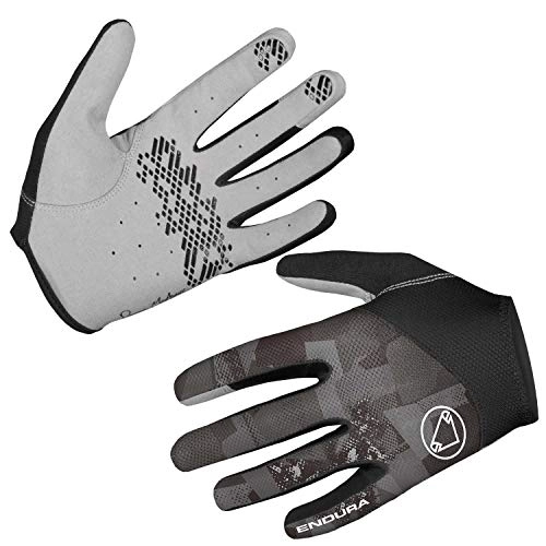 Mountain Bike Gloves : Endura Men's Hummvee Lite Full Fingered Cycling Glove II Grey Camo, XX-Large