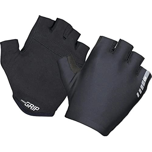 Mountain Bike Gloves : GripGrab Unisex's Aerolite InsideGrip Professional Summer Cycling Gloves Unpadded Short Finger Anti-Slip Road-Bike TT Track, Black, Medium