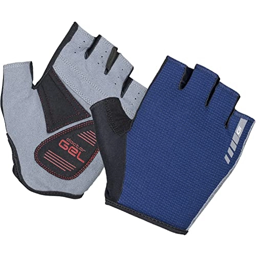 Mountain Bike Gloves : GripGrab Unisex's EasyRider Padded Gravel Short Finger Cycling Gloves Fingerless Mitts Road-Bike MTB Summer Black White Navy-Blue, Medium