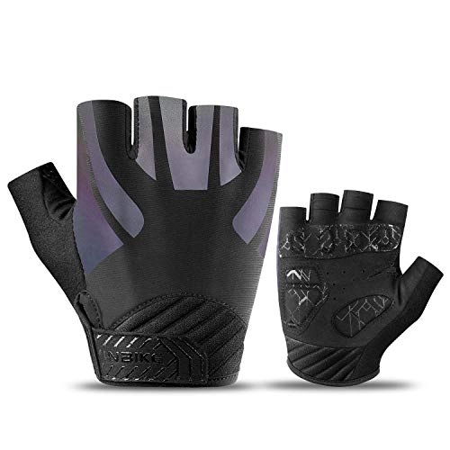 Mountain Bike Gloves : INBIKE Cycling Gloves Mountain Bike for Men Womens Road Bikes Cycle Padded Mens MTB Fingerless Bicycle Biking Exercise Gym Gel Half Finger Accessories Black Dazzling L