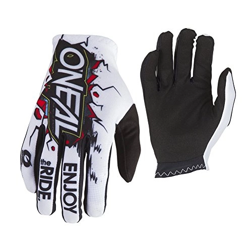Mountain Bike Gloves : O'Neal Matrix Fahrradhandschuhe Villain MTB DH BMX MX FR All Mountain Bike Motocross Enduro Freeride, 0388-VAdult, Farbe Wei, Gre M