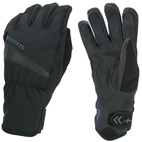 Mountain Bike Gloves : SealSkinz All Weather Unisex Waterproof Cycling Gloves - Black / Black, Large / Summer Winter Rain Water Resistant Season Long Full Finger Cycle Mitten Mitt Mountain MTB Bike Bicycle Sport Hand Wear