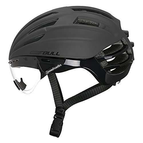 Mountain Bike Helmet : Adult MTB Mountain Road Bike Helmet, DOT / ECE Approved Lightweight Adjustable Road Bicycle Riding Half Shell Helmet with Goggles