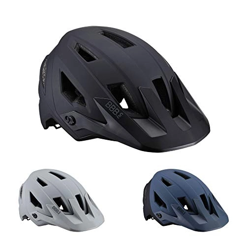 Mountain Bike Helmet : BBB Cycling Bike Shore BHE-59 Cycling Mountain Helmet with Adjustable Visor in-Mold Shell Construction CE Certified Mens Womens Size M (54-58cm) Matt Black
