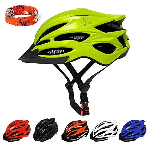 Mountain Bike Helmet : Cycling Helmet CE Certified with Detachable Sun Visor, Insect Net, 22 Vents, Mountain Road Bike Helmets Lightweight Breathable Adults Mens Womens for Roller Scooter Hoverboard BMX Skateboard (Green)