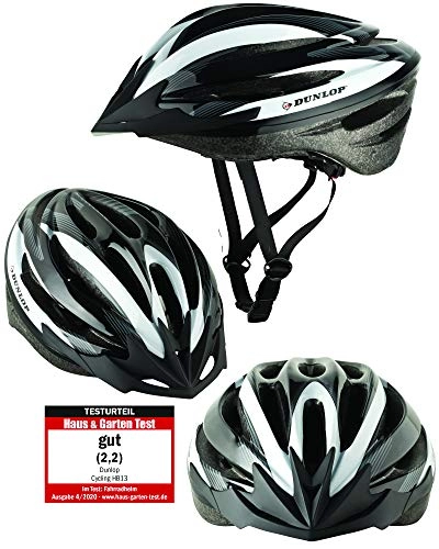 Mountain Bike Helmet : Dunlop HB13 Bicycle Helmet for Women, Men, Kids, EPS Inner Shell, Removable Visor for Optimal Glare Protection, Lightweight MTB City Bike Helmet with Quick Release, white, S (51-55cm)