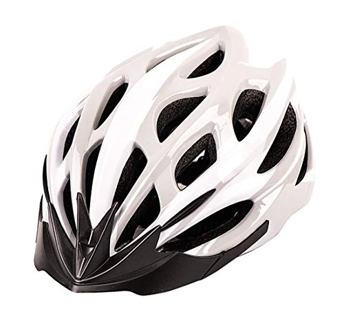 Mountain Bike Helmet : Fenghezhanouzhou Bicycle Accessories Bike Helmet PC And EPS Material Mountain Bike Helmet, Integrated Molding Ride Pure Color Helmet Outdoor Men And Women (Size : White)