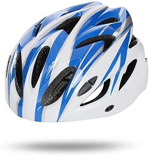 Mountain Bike Helmet : Helmet Men And Women Ultra Light Integrated Molding Riding Helmet Mountain Road Bicycle Equipment Effective xtrxtrdsf (Color : Blue White)