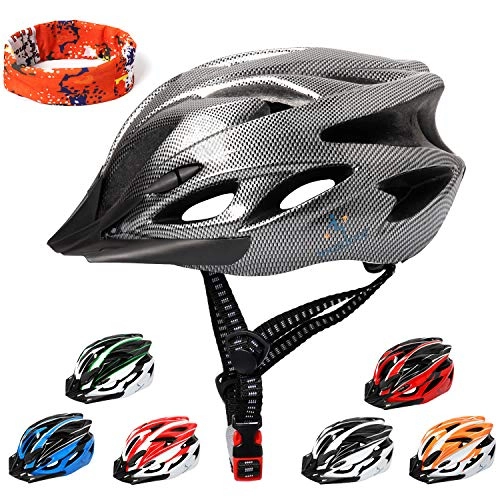 Mountain Bike Helmet : ioutdoor Bike Helmet 56-64CM with Visor, Sport Headwear, 18 Vents, Cycling Bicycle Helmets Adjustable Lightweight Adults Mens Womens Ladies for BMX Skateboard MTB Mountain Road Bike Safety(Carbon Black)