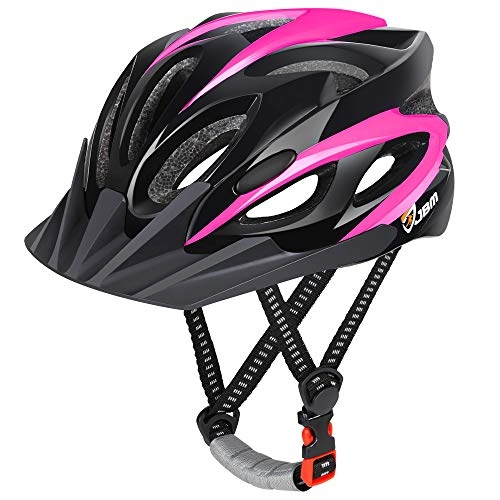 Mountain Bike Helmet : JBM Kids Helmet Children Cycling Helmet Child Bike Helmet Adjustable Kids Scooter Helmet for Boys &Girls Safety Child Helmet for Biking, Scootering, Rollerblading, Skateboarding (Black Pink)