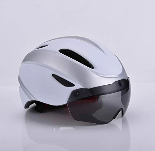 Mountain Bike Helmet : Kaper Go Magnetic Goggles Helmet Integrated Bicycle Helmet Mountain Bike Riding Helmet Men And Women Breathable Helmet (Color : Silver)