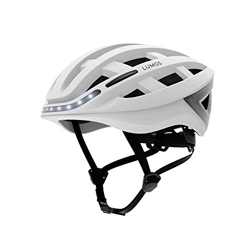 Mountain Bike Helmet : Lumos Kickstart with MIPS Smart Helmet (Jet White) | Bike Accessories | Adult: Men, Women | Front and Rear LED Lights | Turn Signals | Brake Lights | Bluetooth Connected