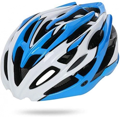 Mountain Bike Helmet : Mountain Bike Helmet Integrated Molding Helmet Riding Helmets Bicycle Equipment Effective xtrxtrdsf (Color : White Blue)