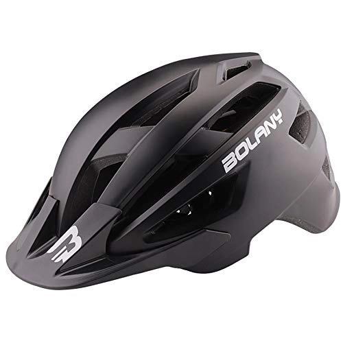 Mountain Bike Helmet : Mountain Bike Riding Helmet, Road Commuter Bicycle Helmet PC EPS Sturdy Shell, Removable Brim And Inner Lining, Adjustable Head Circumference (22.44-24.40Inch), Black