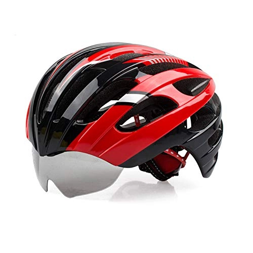 Mountain Bike Helmet : Mountain & Road Bicycle Helmets with Detachable Goggles for Adult Men And Women, Fits Head Sizes 56-62 cm (22.05-24.41Inches), Black