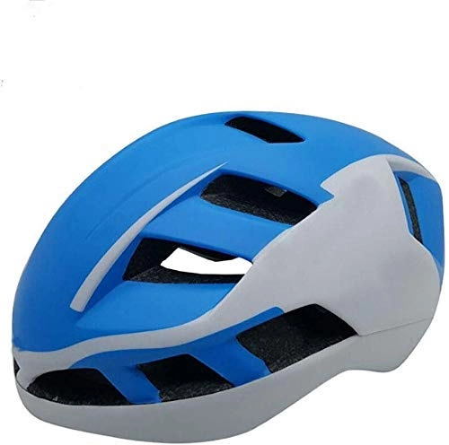 Mountain Bike Helmet : Night Riding Bicycle Helmet One-piece Adult Unisex Helmet Mountain Road Bike Protective Helmet Effective xtrxtrdsf (Color : Blue White)