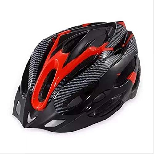 Mountain Bike Helmet : SHR-GCHAO Bicycle Helmet, EPS Granular Material + Adjustable Nylon Brim Bicycle Helmet, Men And Women Riding, Mountain Bike Helmet, Size (55~61Cm), Rosso nero