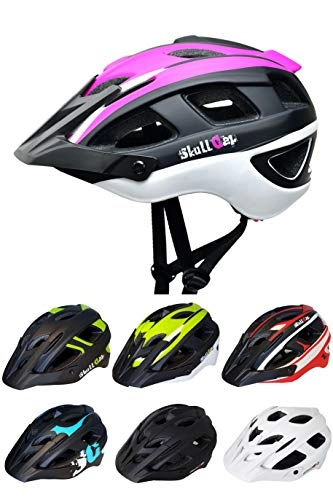Mountain Bike Helmet : Skullcap Cycle Helmet - Bike Helmet - Men & Women, Design: Lila-Black-White, Size: L (59-61 cm)