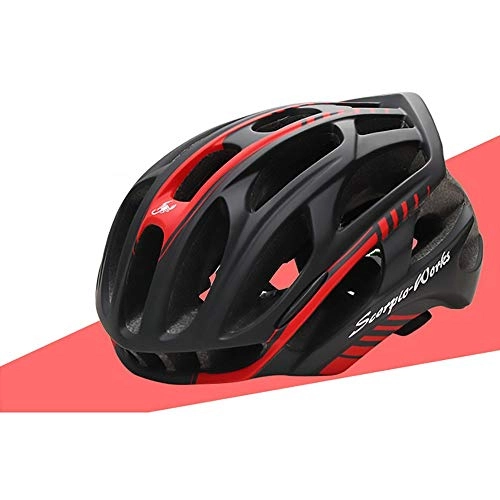 Mountain Bike Helmet : Stella Fella Helmets Men Matte Black Red Bicycle Helmet Riding Helmet Bicycle Mountain Bike Helmet Outdoor Riding Equipment Electric Vehicle Helmet Motorcycle Helmet (Size : M)