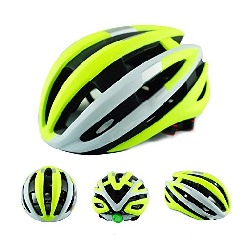 Mountain Bike Helmet : TBSHLT Adjustable Road Cycling Mountain Bike Bicycle Helmet Adult Safety Helmet Ultralight Inner Padding Chin Protector 58-62CM, YELLOW