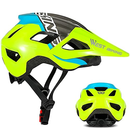 Mountain Bike Helmet : TENKY Bicycle Helmet for Men Women, Cycling Climbing Helmet Integrally-molded Riding Safety Cap, MTB Road Electric Bike Helmet Adjustable 54-60cm
