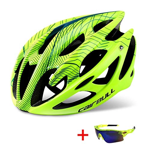 Mountain Bike Helmet : TGBN 1pc Ultralight Road Mountain Bike Helmet Glasses All-terrain Bicycle Helmet Sports Riding Cycling Helmet Supplies, Green, L(58-62)