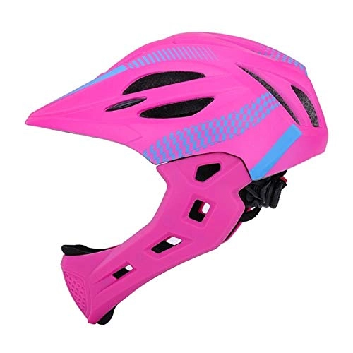 Mountain Bike Helmet : TTZY Bicycle Helmet Detachable Pro Protection Children Full Face Bike Cycling Led Mountain Mtb Road Helmet Cascos Ciclismo, Pink