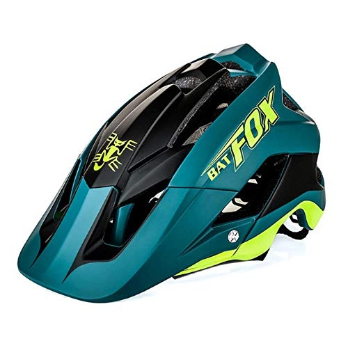 Mountain Bike Helmet : TTZY Bike Helmet Overall Molded Mountain Road Helmet Ultralight Bicycle Cycling Helmet Bat Fox Dh Am Casco Ciclismo Bicicleta, Dark Green, Ml (56-62Cm)