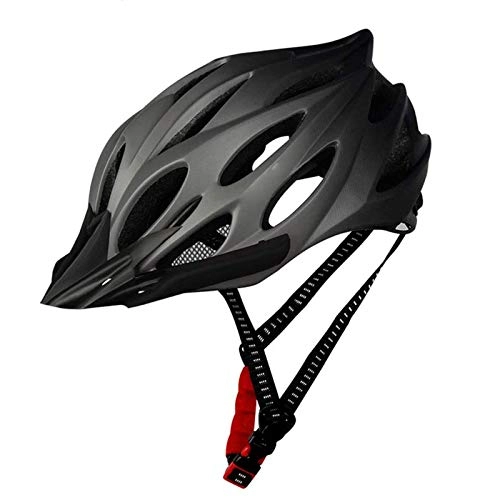 Mountain Bike Helmet : XIAOKUKU Adult Bicycle Helmets, Men'S And Women'S LED Bicycle Helmets, Breathable And Low Wind Resistance-EPS Soft Protective Inner Lining Removable-For Mountain Bike Road Bikes, Gray