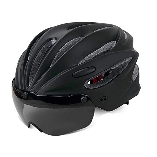 Mountain Bike Helmet : XYBB Helmet Cycling Helmet with Visor Integrally-molded for MTB Road Bicycle Bike Helmet BLACK