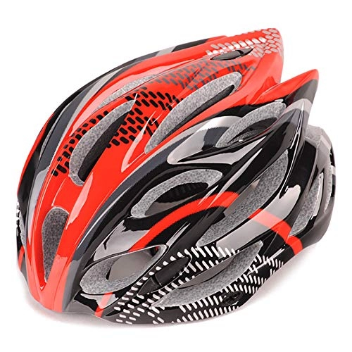 Mountain Bike Helmet : YATT Bicycle Helmet, One-piece 22-hole Breathable Lightweight With Reflective Sticker Adjuster Detachable Red And Black Mountain Bike Helmet Can Be Worn By Men Women