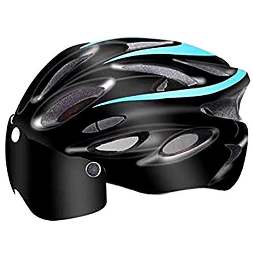 Mountain Bike Helmet : YTBLF Adult Bike Helmet with Safty Rear LED Light and Goggles, 20 Vents, Adjustable Protective Helmet for Scooter Cycling Roller Skate, MTB Mountain Road Bike, CE Certified