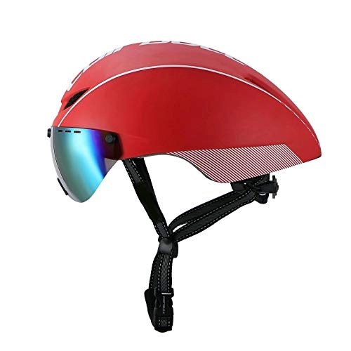 Mountain Bike Helmet : YuuHeeER 1PC Mountain Road Bicycle Helmets Multicolor Lenses Insect-Proof Lining Goggles Highway Time Trial Pneumatic