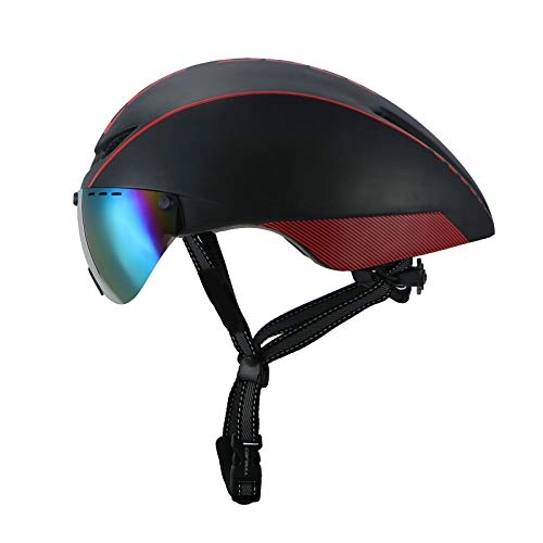 Mountain Bike Helmet : YuuHeeER 1PC Mountain Road Bicycle Helmets Time Trial Pneumatic Multicolor Lenses Insect-Proof Lining Goggles Highway