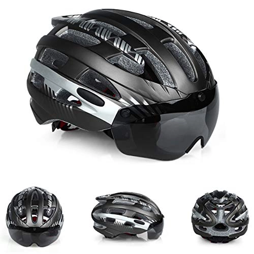 Mountain Bike Helmet : YWZQ Cycling Helmet, with Goggles Ultralight MTB Bike Helmet Men Women Mountain Road Women Casco Specialiced Bicycle Helmets, Silver
