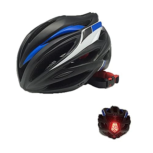 Mountain Bike Helmet : YZQ Bike Helmet, Sports Safety Protective Cycling Helmet, Comfortable Adjustable Ultra Lightweight Breathable Helmet with Taillight, Unisex, E