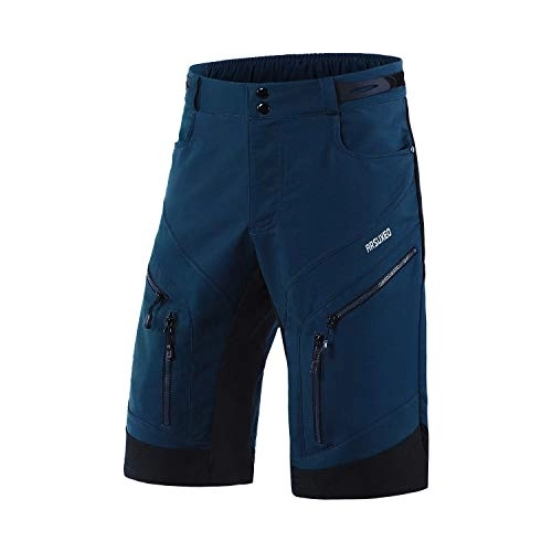 Mountain Bike Short : ARSUXEO Cycling Shorts Mens MTB Shorts Without Padded Cycle Mountain Bike Shorts Water Resistant 1903 Dark Blue XL