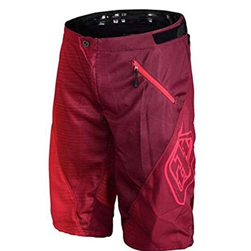 Mountain Bike Short : JINGLU Mens Mountain Bike Biking Shorts, Bicycle MTB Shorts, Loose Fit Cycling Baggy Lightweight Pants with Zip Pockets Red-XXL
