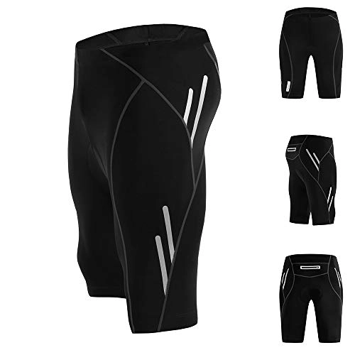 Mountain Bike Short : JOYSPACE Men's Cycling Shorts Bicycle Short Pants with Pocket Anti-Slip Design Bicycle Underwear Bike Undershorts with 4D Sponge Padded Cycling Clothes Quick Dry - L