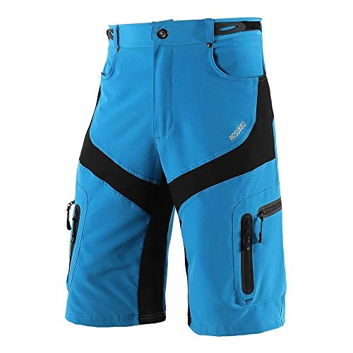 Mountain Bike Short : Lixada Men's Cycling Shorts MTB Mountain Bike Sport Shorts Breathable Mesh Back Design Shorts for Outdoor Sports Running Gym Training, blue, M