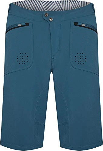 Mountain Bike Short : Madison Flux DWR Baggy Short - Blue, Large / Men Mountain Bike MTB Biking Trail Enduro Off Road Ride Cycling Cycle Pant Trouser Lower Body Waist Rain Water Repellent Summer Loose Leg Wear