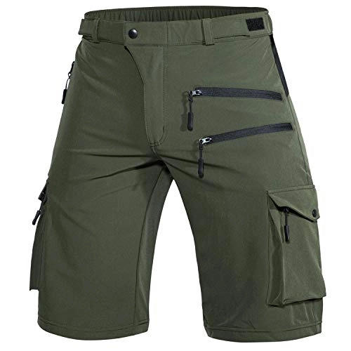 Mountain Bike Short : Wespornow Men's-Mountain-Bike-Shorts Loose-Fit-MTB-Shorts Baggy-Cycling-Bicycle-Bike-Shorts (Green, XL)