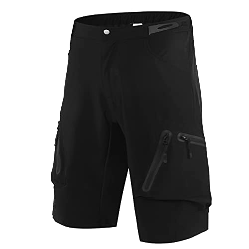 Mountain Bike Short : YLJXXY Men Loose Cycling Shorts Baggy Mountain Bike Shorts Zipper Pocket