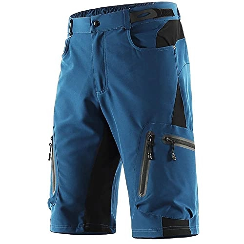 Mountain Bike Short : ZinHen Mens Cycling Shorts, Casual No Padded Mountain Bike Shorts, Quick Dry Breathable Biking Pants Loose Fit Bicycle Shorts for MTB Running Outdoor Sports (Navy Blue, S)
