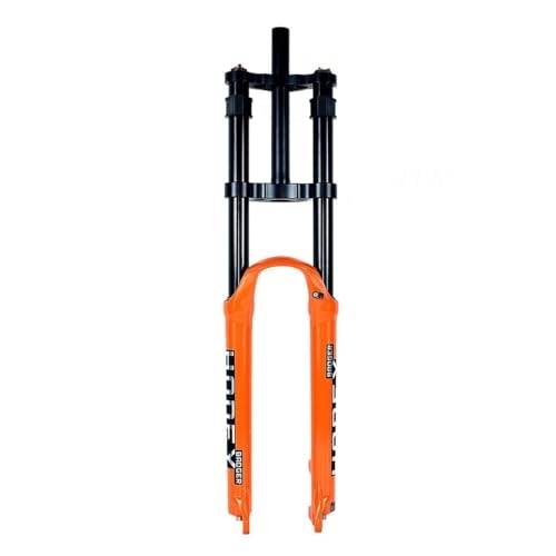 Mountainbike Gabeln : 26 / 27.5 / 29 Zoll Mountainbike Doppelschulter Luftfedergabel 1-1 / 8" Gerader Gabelschaft HL Manuelles Lockout 140mm Federweg Scheibenbremse Schnellspanner 100mm*9mm ( Color : Orange , Size : 26inch )