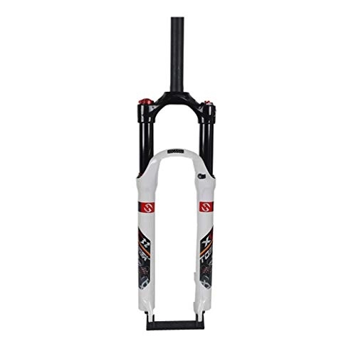 Mountainbike Gabeln : KANGXYSQ Vorderseite Suspension Gabeln 26 Zoll Schulter Steuerung Disc Sperren Bremse Aluminium Legierung Fahrrad Schock Absorber Berg Fahrrad (Color : Bianco, Size : 26inch)