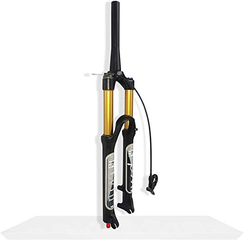 Mountainbike Gabeln : XLYYHZ 26 / 27.5 / 29 Inch Magnesium Alloy Mountain Bike Front Fork, Travel 140mm Air Pressure Shock Absorber MTB Suspension Fork Bicycle Accessories (Color : Tapered Remote Lock Out, Size : 26 inch)